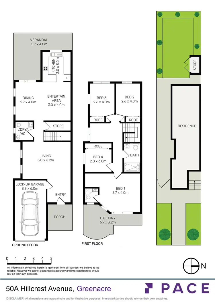 Floorplan of Homely semi-detached listing, 50A Hillcrest Avenue, Greenacre NSW 2190