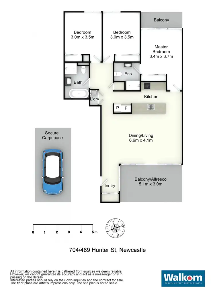 Floorplan of Homely apartment listing, 704/489 Hunter Street, Newcastle NSW 2300