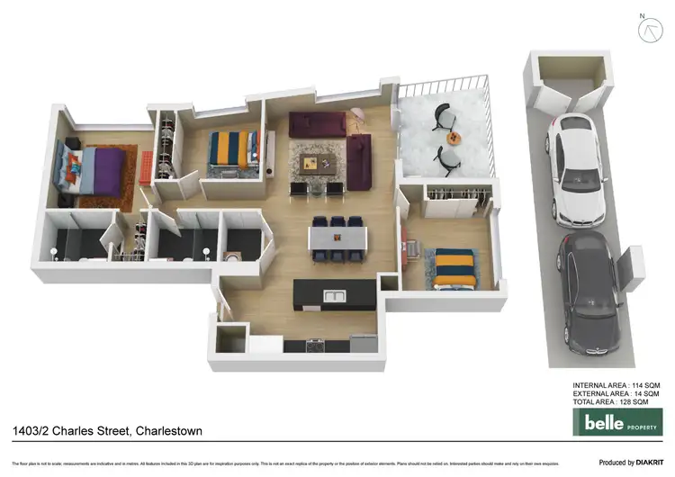 Floorplan of Homely apartment listing, 1403/2 Charles Street, Charlestown NSW 2290