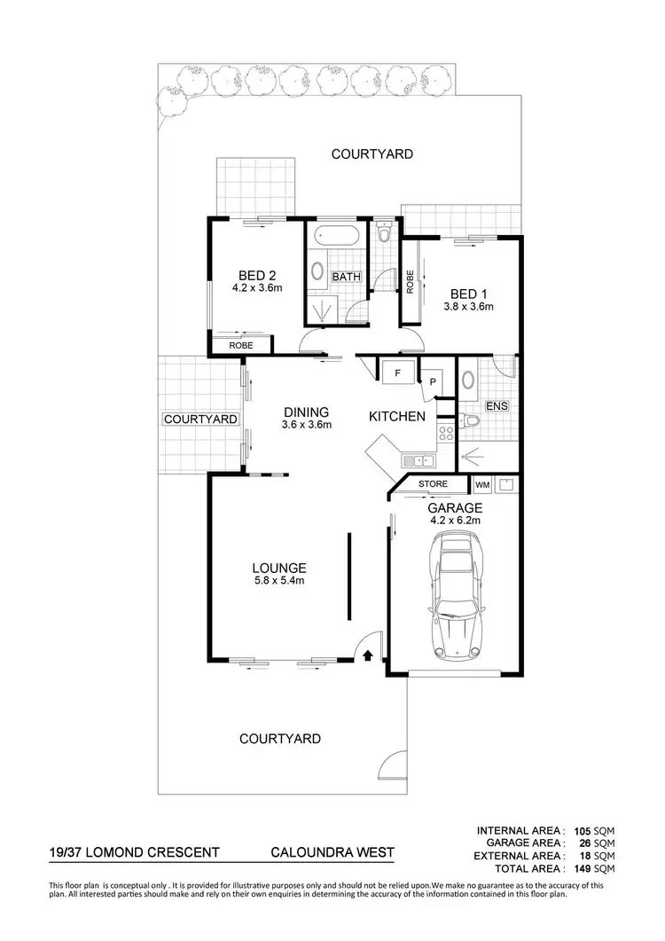 Floorplan of Homely semi-detached listing, 19/37 Lomond Crescent, Caloundra West QLD 4551