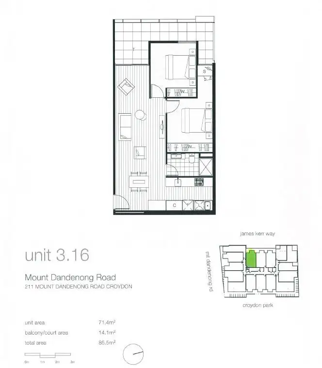 Floorplan of Homely apartment listing, 316/211 Mt Dandenong Road, Croydon VIC 3136