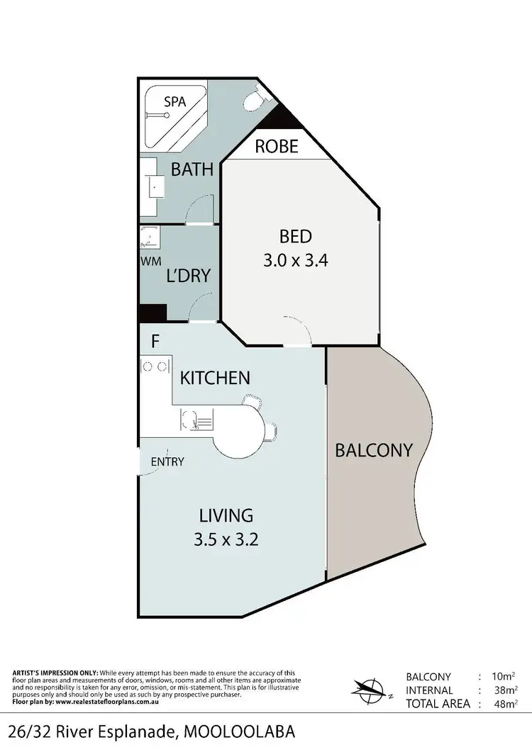 Floorplan of Homely unit listing, 26/32 River Esplanade, Mooloolaba QLD 4557
