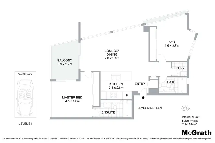 Floorplan of Homely apartment listing, 1903/3 Northcliffe Terrace, Surfers Paradise QLD 4217