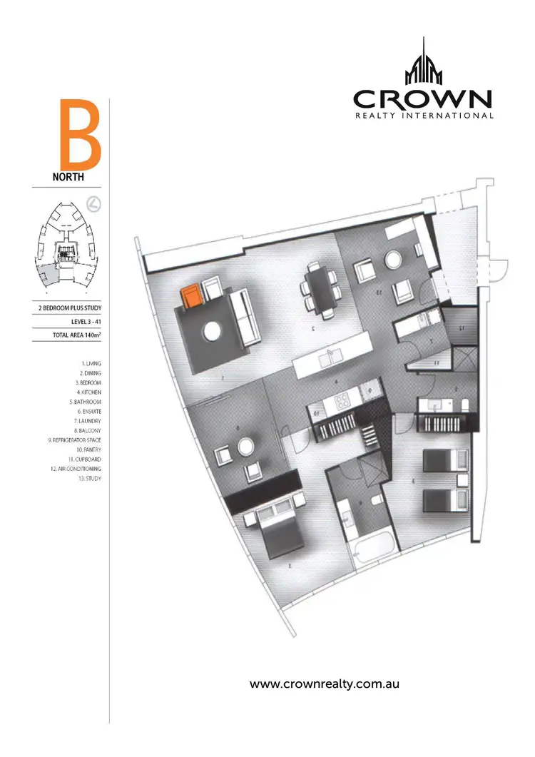 Floorplan of Homely apartment listing, Level 11/1101/'Q1' 9 Hamilton Avenue, Surfers Paradise QLD 4217