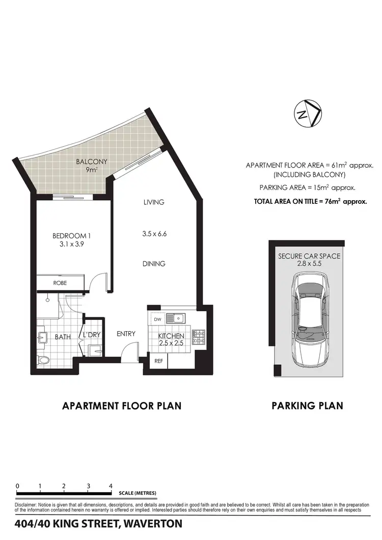 Floorplan of Homely apartment listing, 404/40 King Street, Waverton NSW 2060