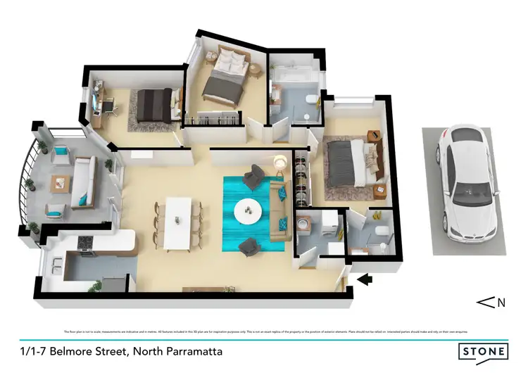 Floorplan of Homely apartment listing, 1/1-7 Belmore Street, North Parramatta NSW 2151
