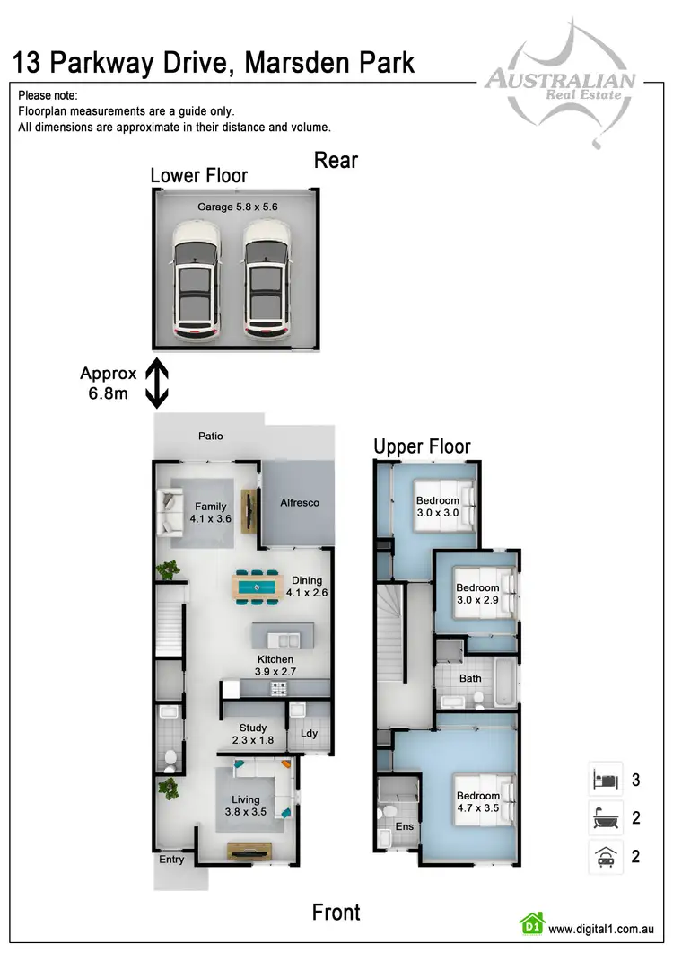Floorplan of Homely semi-detached listing, 13 Parkway Drive, Marsden Park NSW 2765