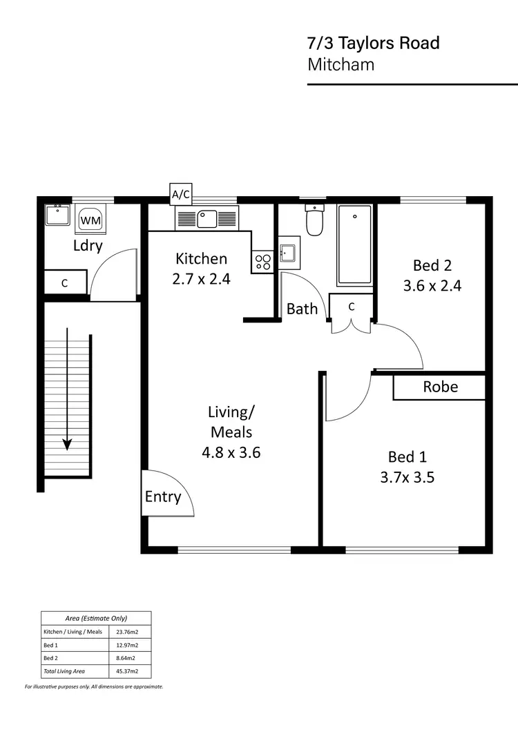 Floorplan of Homely unit listing, 7/3 Taylors Road, Mitcham SA 5062