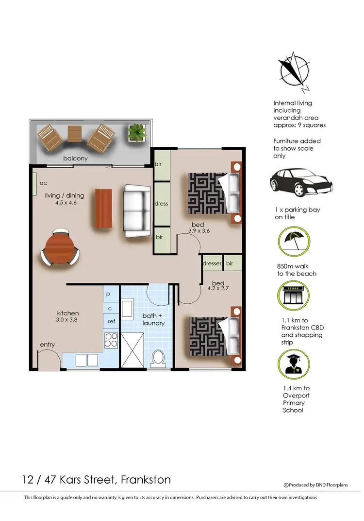 Floorplan of Homely apartment listing, 12/47 Kars Street, Frankston VIC 3199