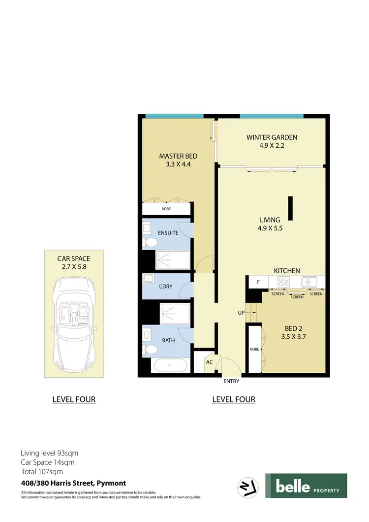Floorplan of Homely apartment listing, 408/380 Harris Street, Pyrmont NSW 2009