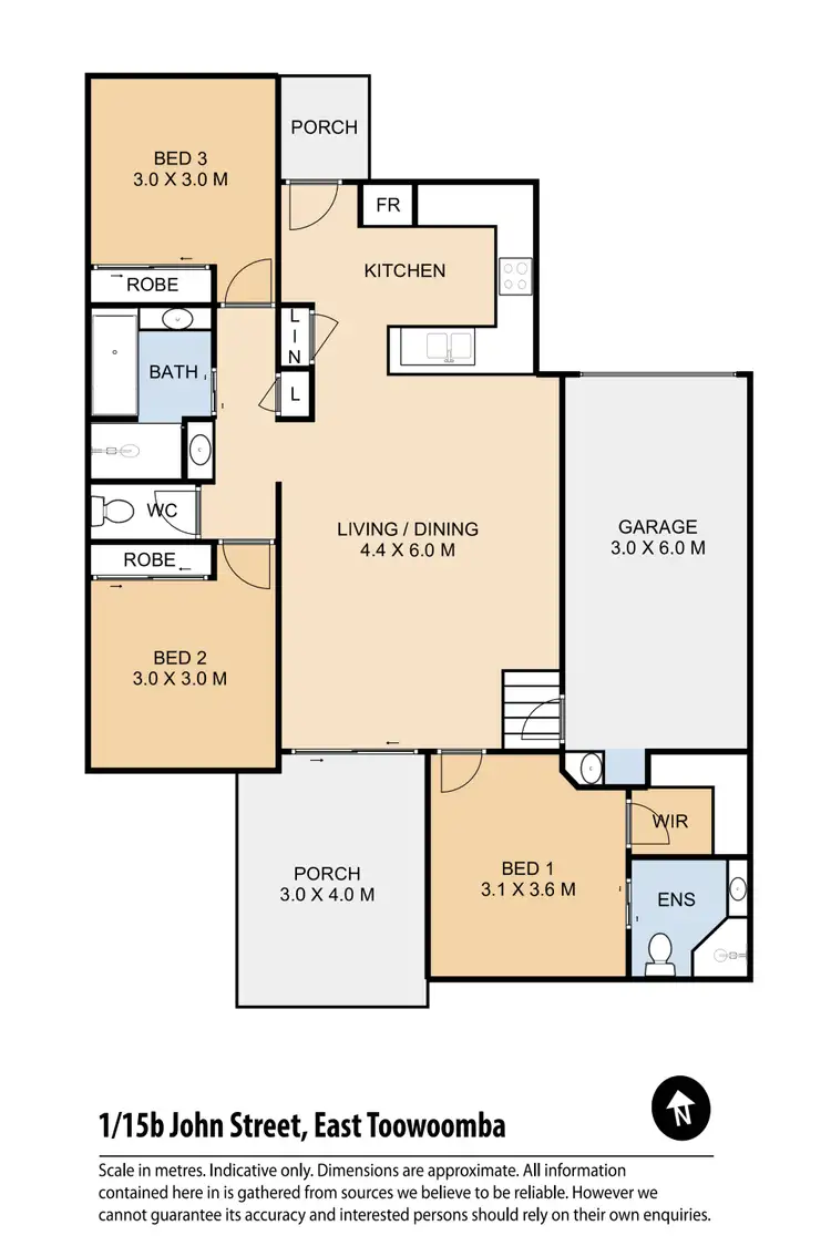 Floorplan of Homely unit listing, 1/15B John Street, East Toowoomba QLD 4350