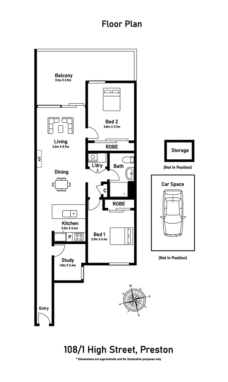 Floorplan of Homely unit listing, 108/1 High Street, Preston VIC 3072
