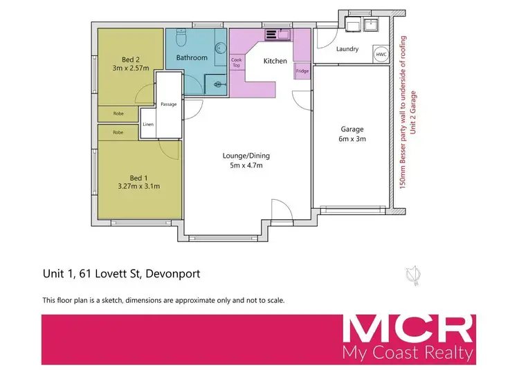Floorplan of Homely unit listing, 1/61 Lovett Street, Devonport TAS 7310