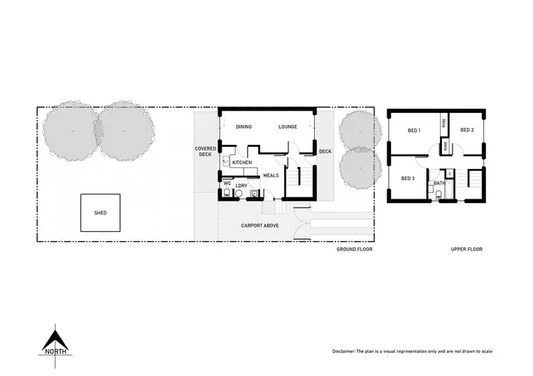 Floorplan of Homely semi-detached listing, 23 Lowrie Street, Dickson ACT 2602
