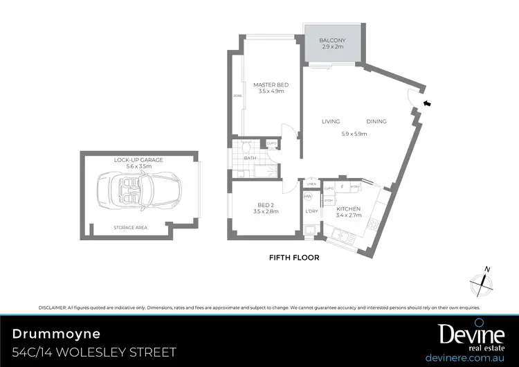 Floorplan of Homely apartment listing, 54C/14 Wolseley Street, Drummoyne NSW 2047
