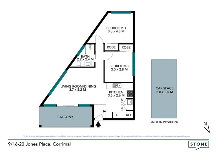 Floorplan of Homely apartment listing, 9/16-20 Jones Place, Corrimal NSW 2518