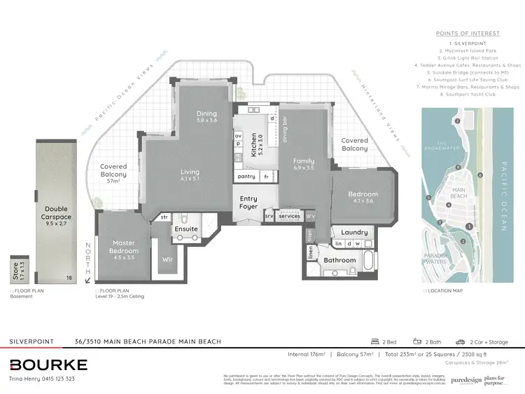 Floorplan of Homely apartment listing, Level 19/36/3510 Main Beach Parade, Main Beach QLD 4217