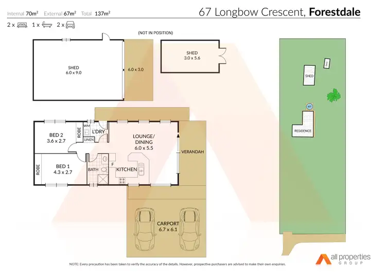 Floorplan of Homely house listing, 67 Longbow Crescent, Forestdale QLD 4118