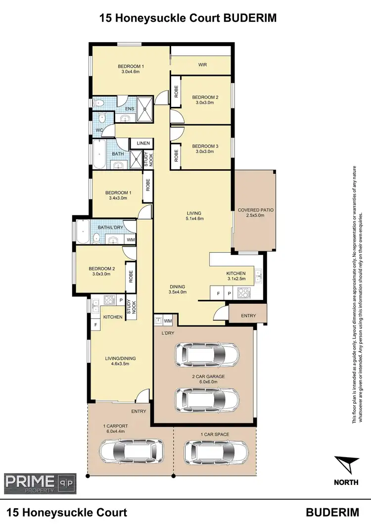 Floorplan of Homely semi-detached listing, 15 Honeysuckle Court, Buderim QLD 4556