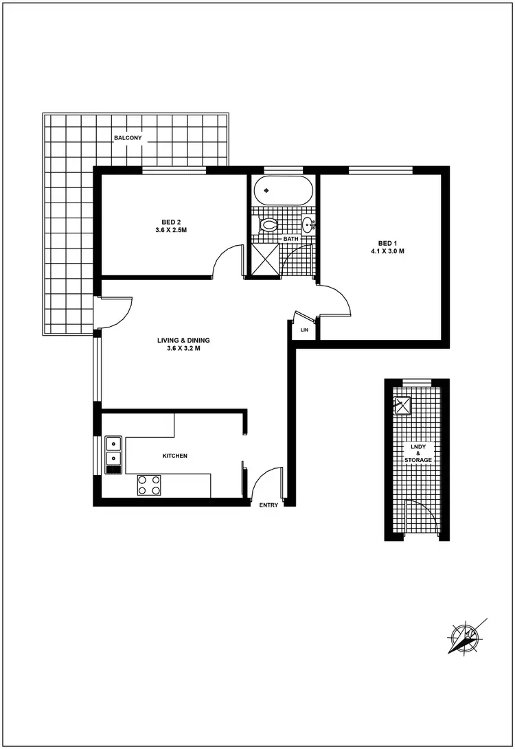 Floorplan of Homely unit listing, 1/6 Oxford Street, Mortdale NSW 2223