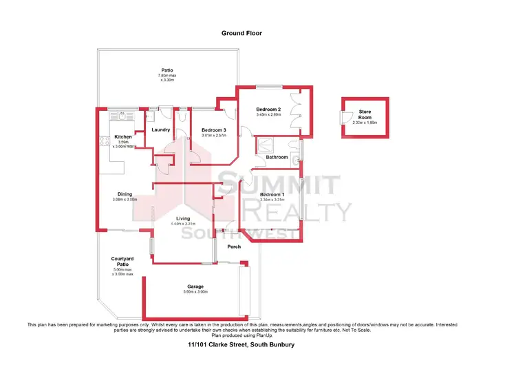 Floorplan of Homely unit listing, 11/101 Clarke Street, South Bunbury WA 6230