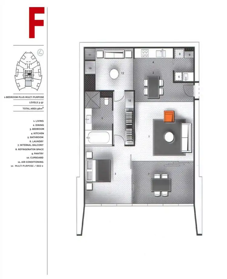 Floorplan of Homely unit listing, 1510/9 Hamilton Avenue, Surfers Paradise QLD 4217