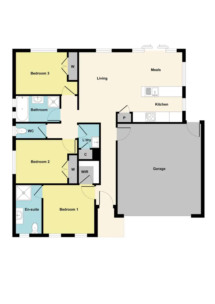 Floorplan of Homely townhouse listing, 24 Millicent Place, Ballarat East VIC 3350