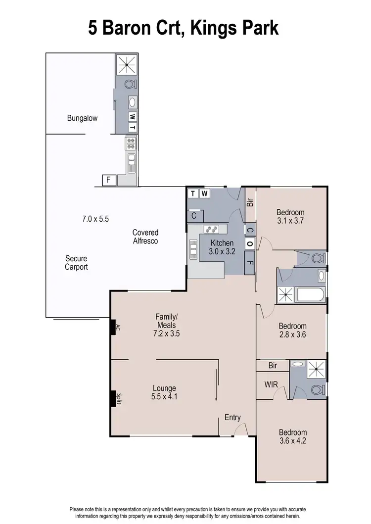 Floorplan of Homely house listing, 5 Baron Court, Kings Park VIC 3021