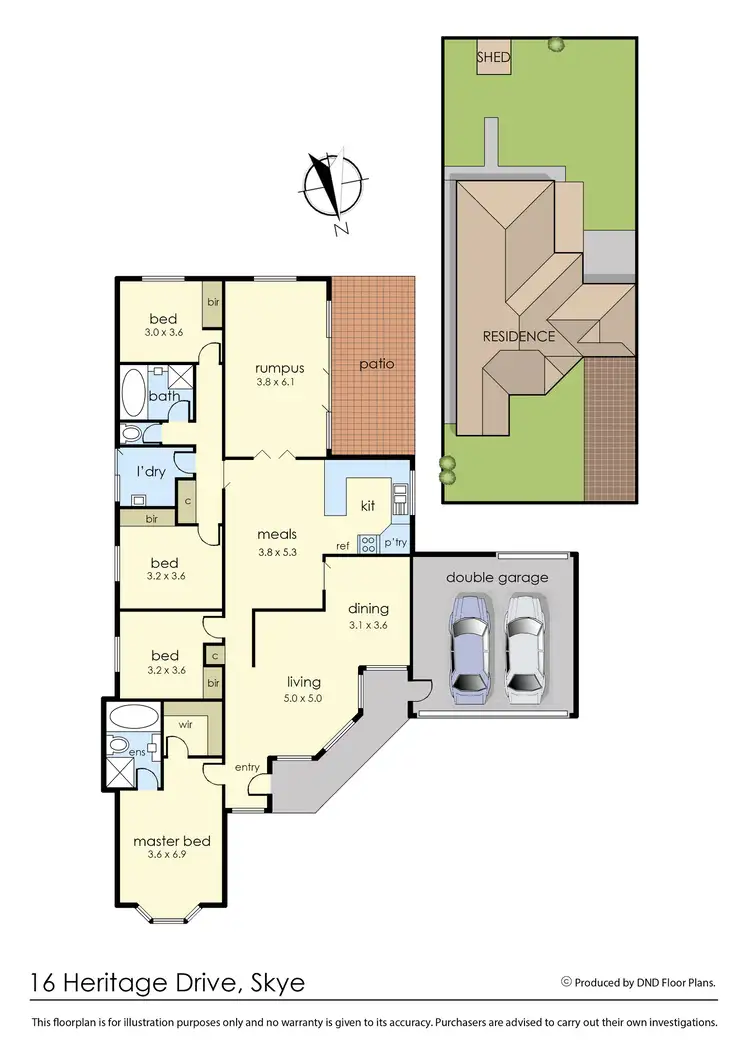 Floorplan of Homely house listing, 16 Heritage Drive, Skye VIC 3977