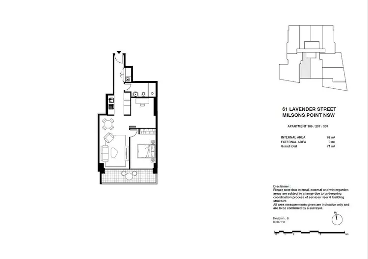 Floorplan of Homely apartment listing, 307/61 Lavender Street, Milsons Point NSW 2061