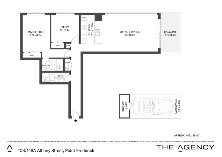 Floorplan of Homely apartment listing, 108/148A Albany Street, Point Frederick NSW 2250