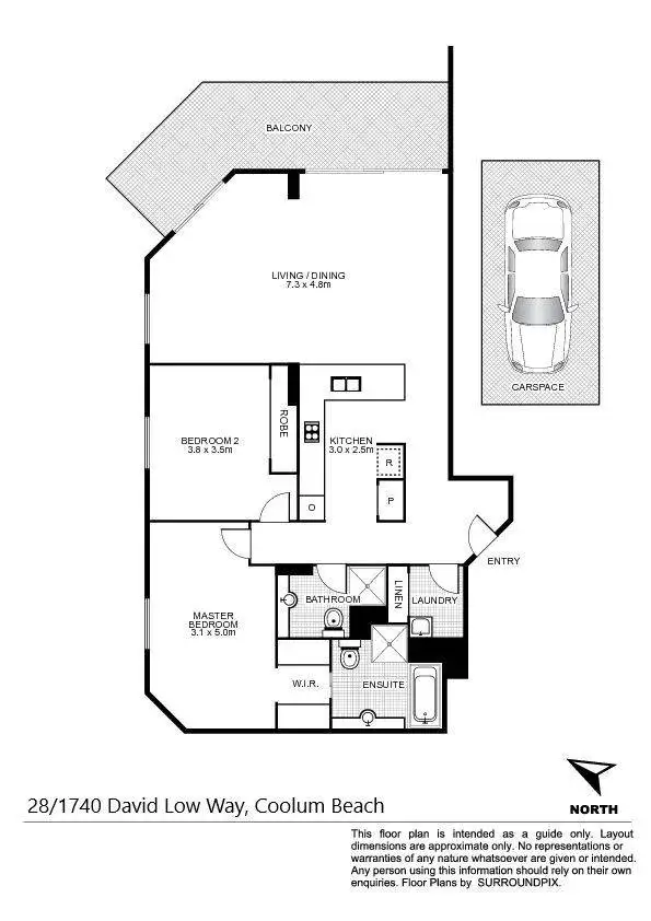 Floorplan of Homely unit listing, 28/1740 David Low Way, Coolum Beach QLD 4573