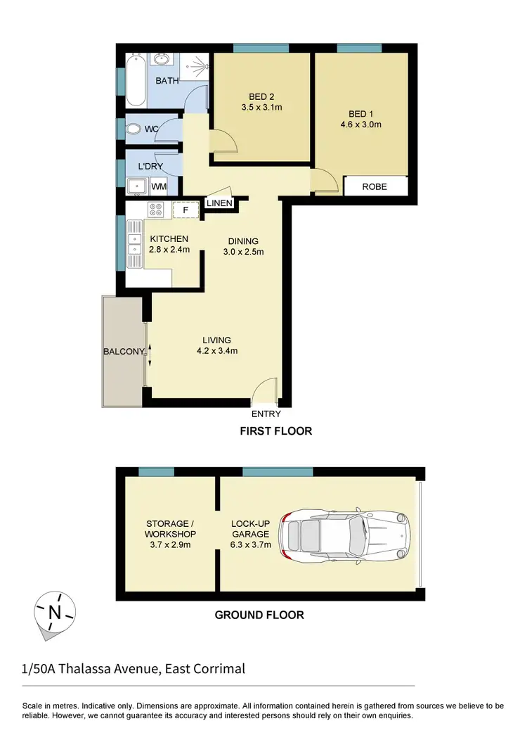 Floorplan of Homely apartment listing, 1/50a Thalassa Avenue, East Corrimal NSW 2518