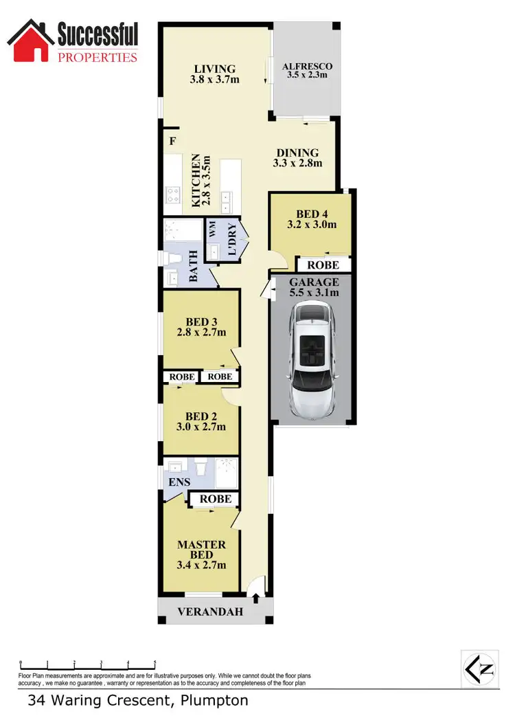 Floorplan of Homely house listing, 34 Waring Crescent, Plumpton NSW 2761