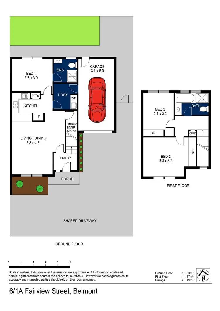 Floorplan of Homely townhouse listing, 6/1A Fairview Street, Belmont VIC 3216