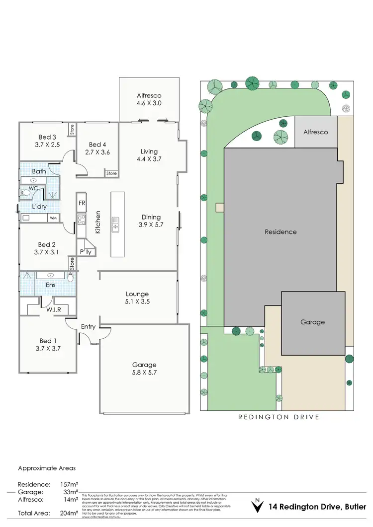Floorplan of Homely house listing, 14 Redington Drive, Butler WA 6036