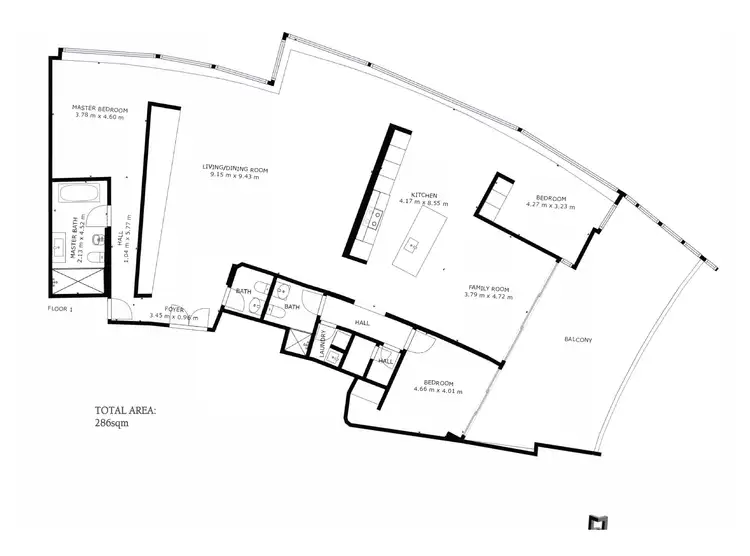 Floorplan of Homely unit listing, Level 60/6004/9 'Q1' Hamilton Avenue, Surfers Paradise QLD 4217