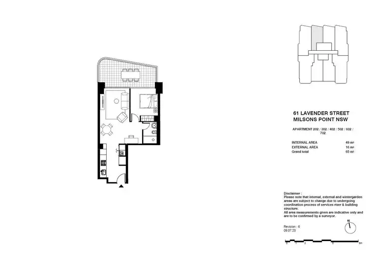 Floorplan of Homely apartment listing, 702/61 Lavender Street, Milsons Point NSW 2061