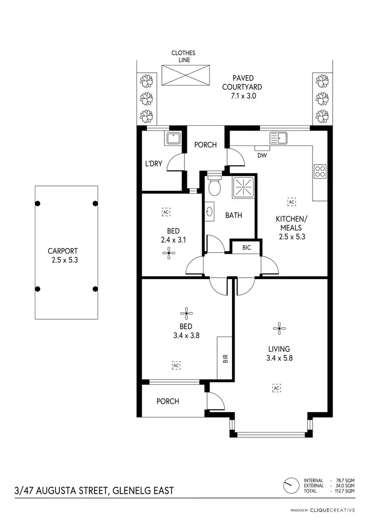 Floorplan of Homely unit listing, 3/47 Augusta Street, Glenelg East SA 5045