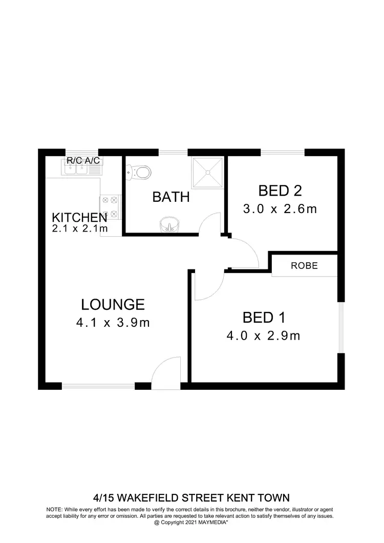 Floorplan of Homely unit listing, 4/15 Wakefield Street, Kent Town SA 5067