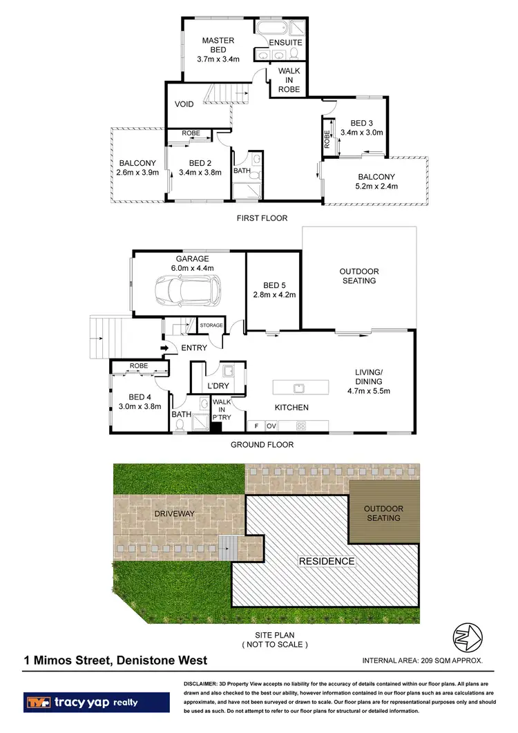 Floorplan of Homely semi-detached listing, 1 Mimos Street, Denistone West NSW 2114