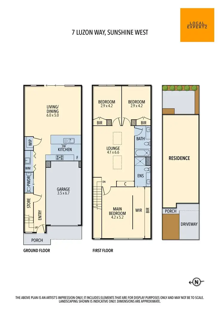 Floorplan of Homely townhouse listing, 7 Luzon Way, Sunshine West VIC 3020