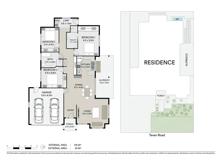 Floorplan of Homely semi-detached listing, 1/13 Teven Road, Alstonville NSW 2477