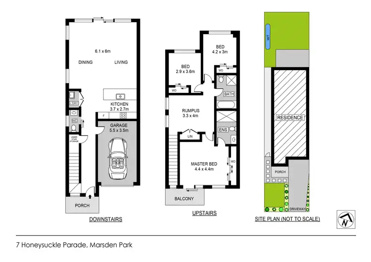 Floorplan of Homely semi-detached listing, 7 Honeysuckle Parade, Marsden Park NSW 2765