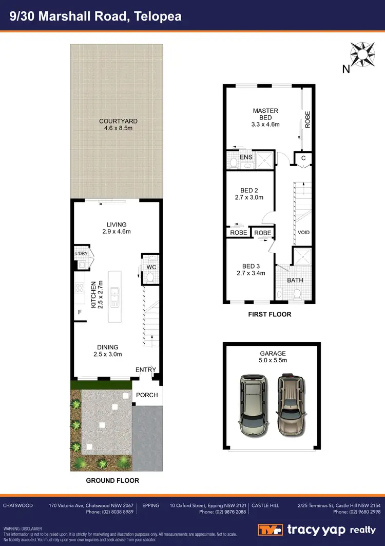 Floorplan of Homely townhouse listing, 9/30 Marshall Road, Telopea NSW 2117
