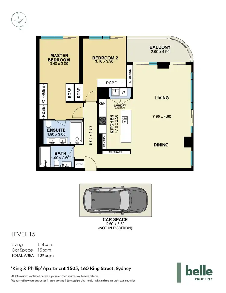 Floorplan of Homely apartment listing, 1505/160 King Street, Sydney NSW 2000
