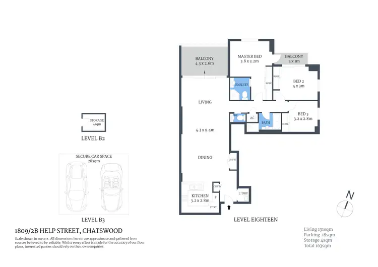 Floorplan of Homely apartment listing, 1809/2B Help Street, Chatswood NSW 2067