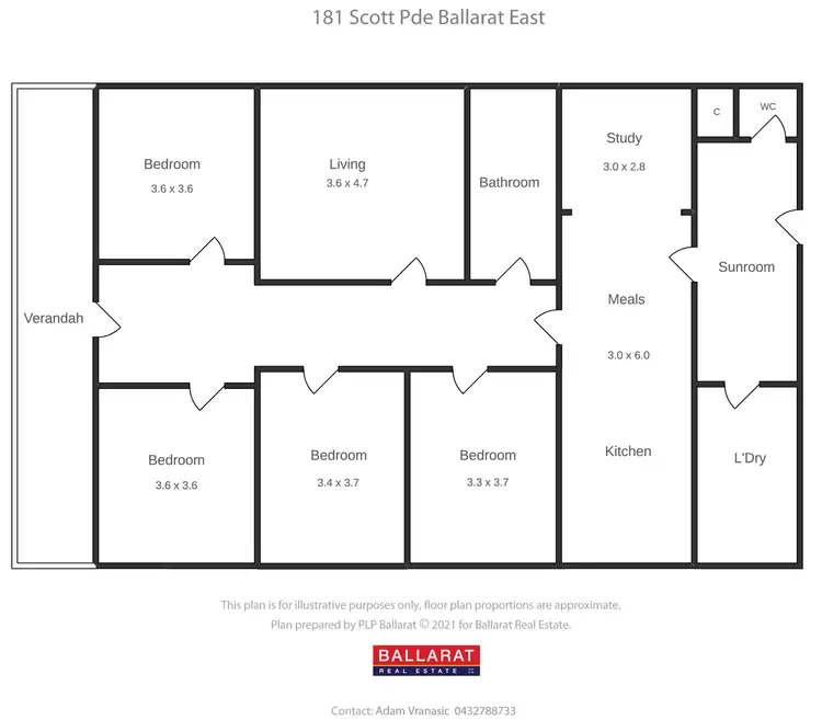 Floorplan of Homely house listing, 181 Scott Parade, Ballarat East VIC 3350