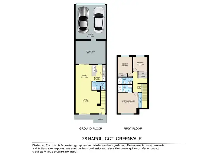 Floorplan of Homely townhouse listing, 38 Napoli Circuit, Greenvale VIC 3059