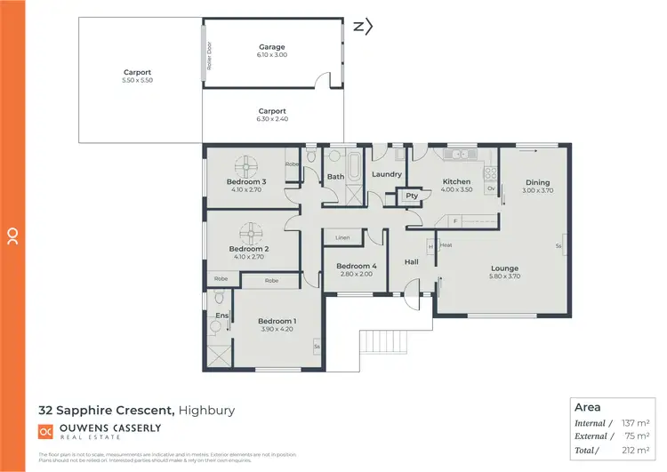 Floorplan of Homely house listing, 32 Sapphire Crescent, Highbury SA 5089